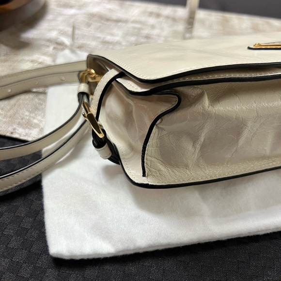 Authentic Prada White Leather Shoulder Bag - Picture 10 of 11